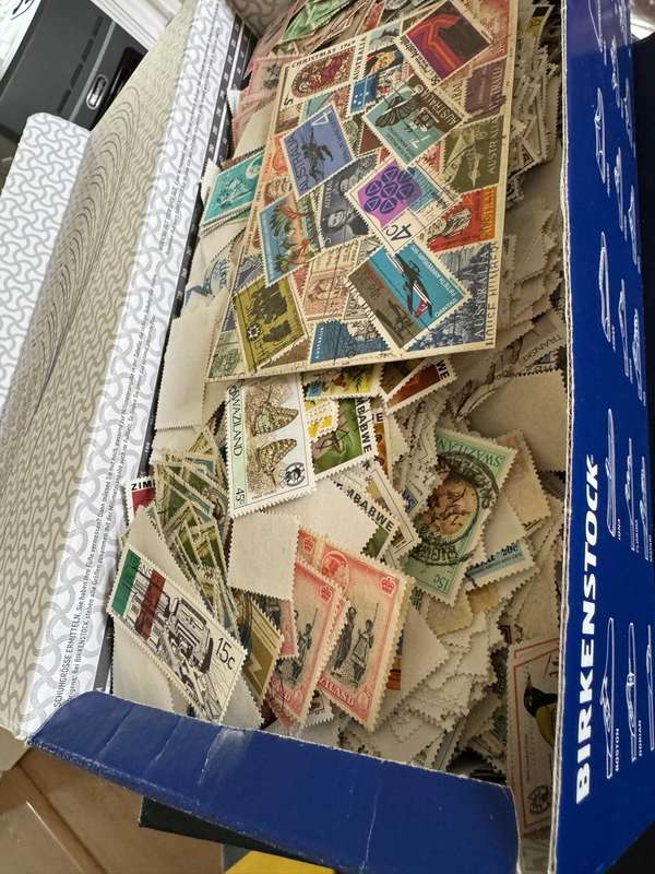 STAMPS - SHOE BOX FULL FROM EVERYWHERE