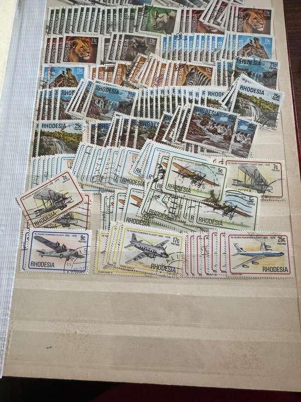 Rhodesis, Sudan, Guinea, Tanzania used stamps