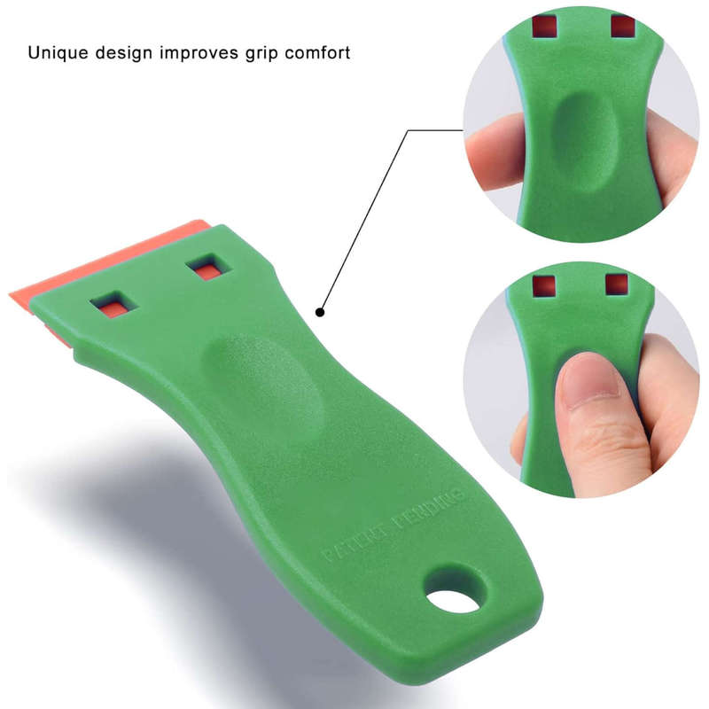 Plastic Scraper Green And 10 Extra Plastic Razor Blades