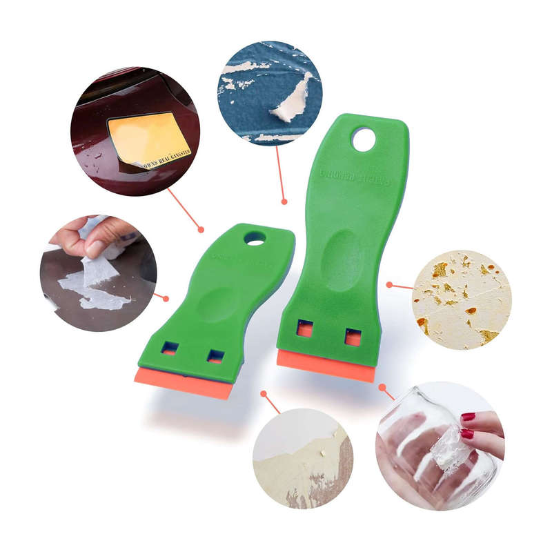Plastic Scraper Green And 10 Extra Plastic Razor Blades
