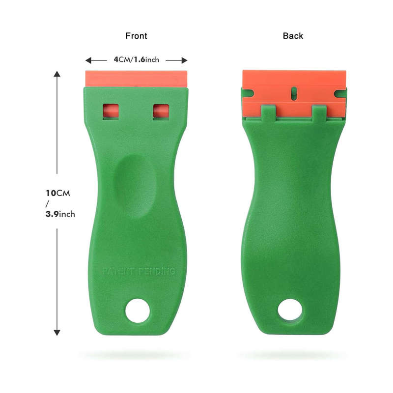 Plastic Scraper Green And 10 Extra Plastic Razor Blades