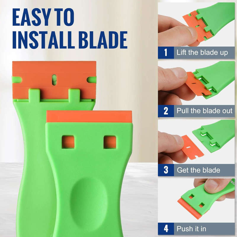 Plastic Scraper Green And 10 Extra Plastic Razor Blades