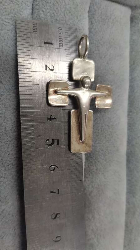 925Silver: Cross Pendant - Size 40x30mm