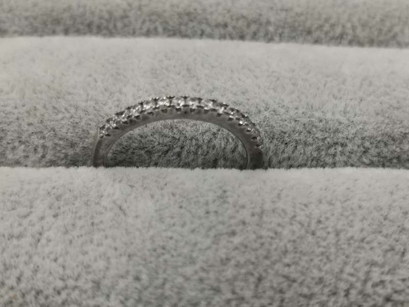 *R1 Auction* Silver: Half Eternity Ring - Multiple CZ - Size N