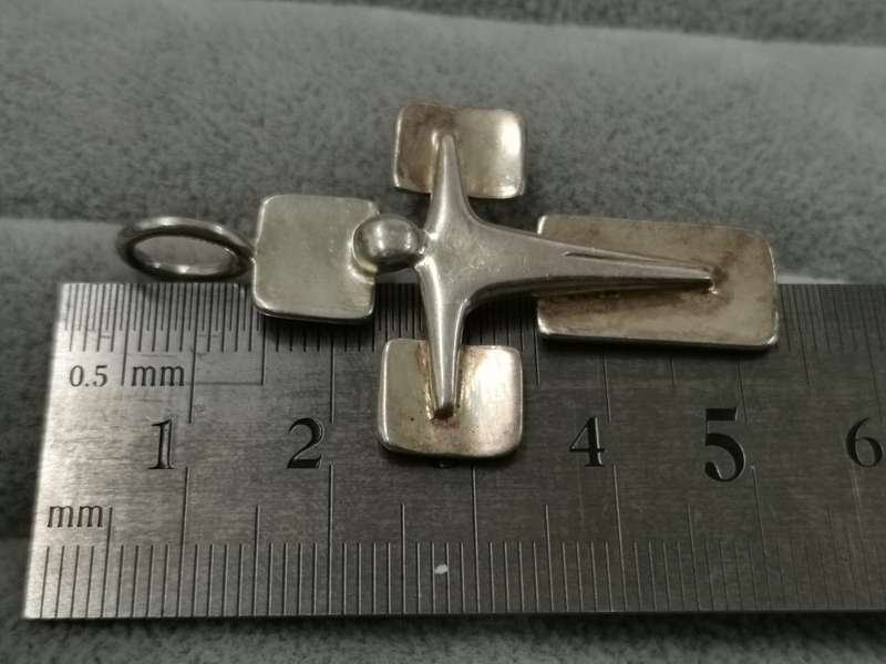 925Silver: Cross Pendant - Size 40x30mm