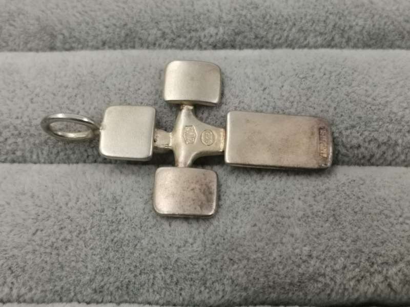 925Silver: Cross Pendant - Size 40x30mm