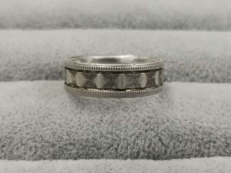 925Silver: Patterned Ring - Size T