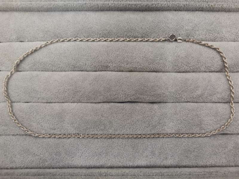 925Silver: Rope Chain - Length 44cm Width 2mm
