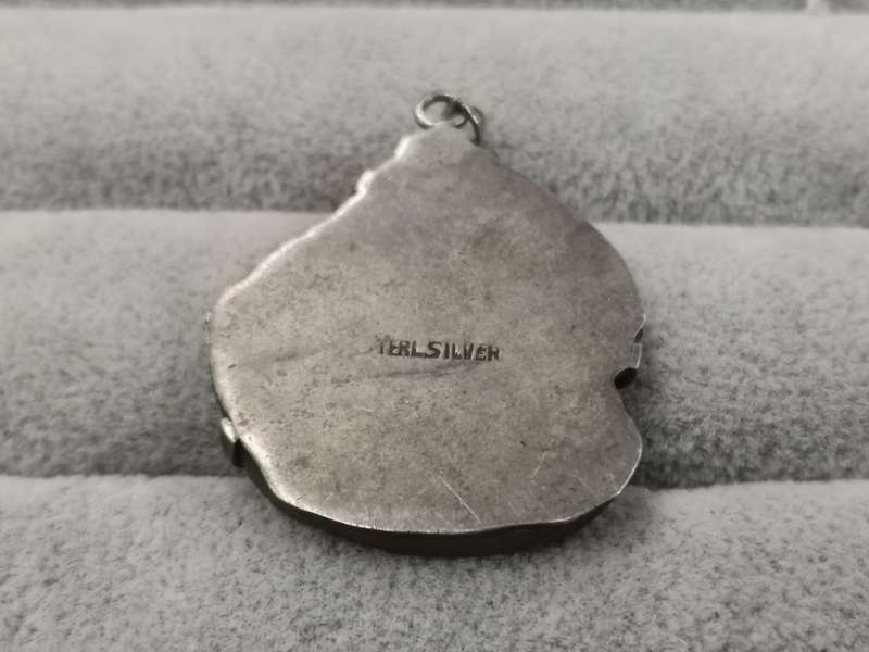 925Silver: Agate Pendant - Size 36x30mm