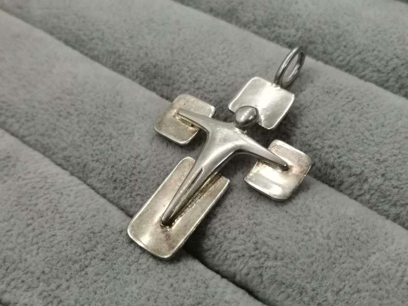 925Silver: Cross Pendant - Size 40x30mm