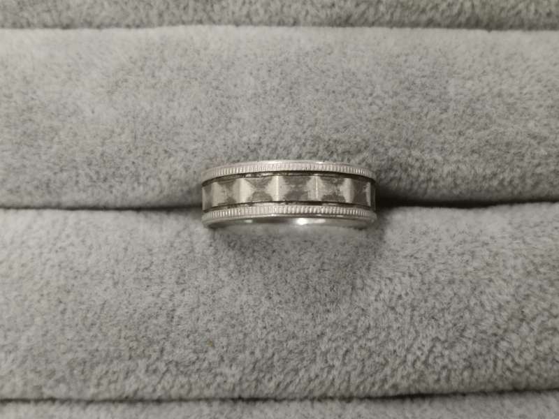 925Silver: Patterned Ring - Size T