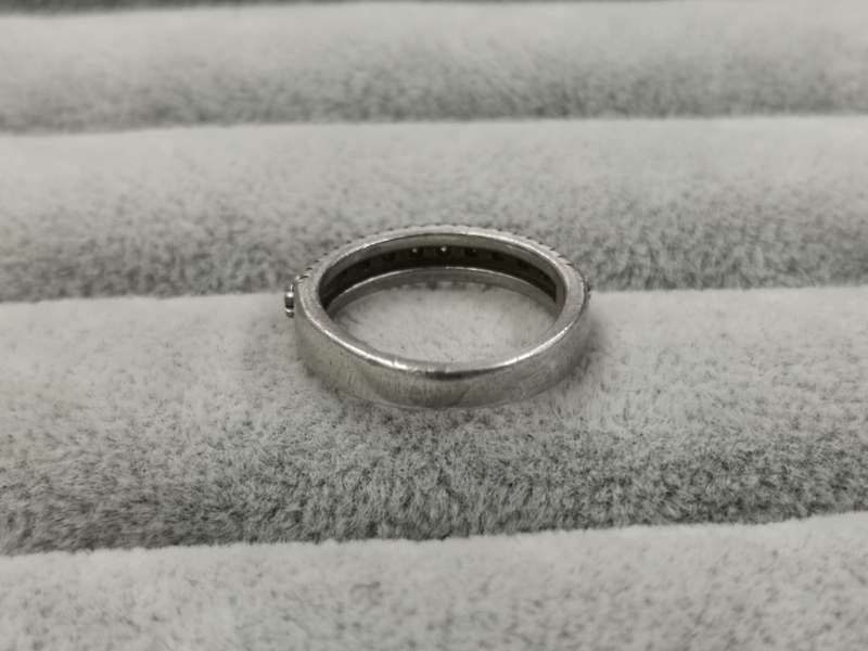 925Silver: Half Eternity Ring - Multiple CZ - Size J3/4