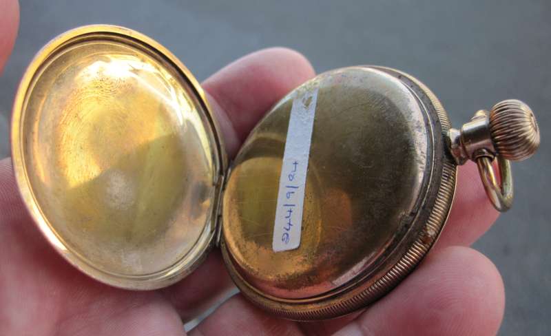 ELGIN Gold-plated hunter pocket watch - For Restoration(Balance Spring)