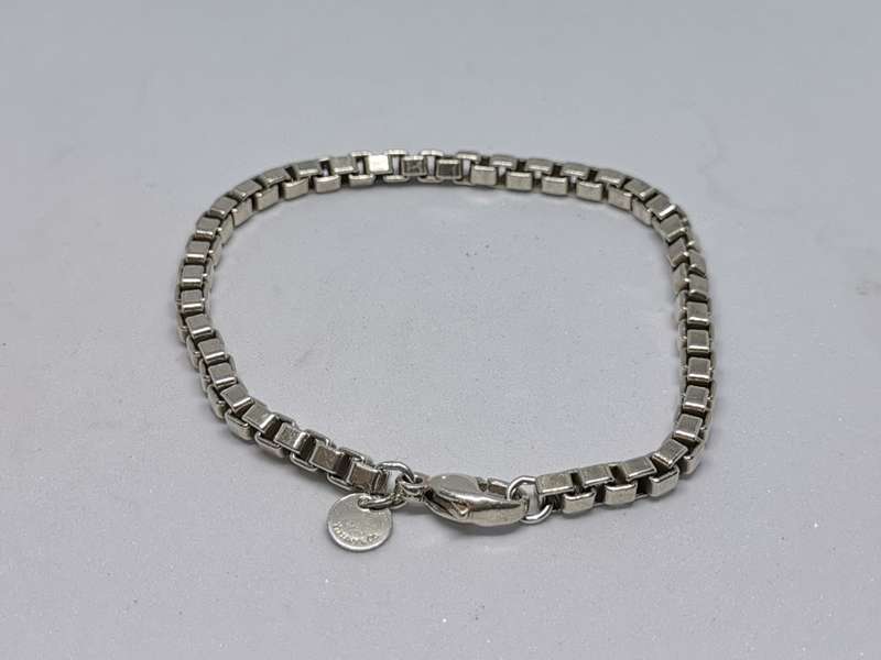 Bulky Silver Tiffany & Co Box Chain Bracelet