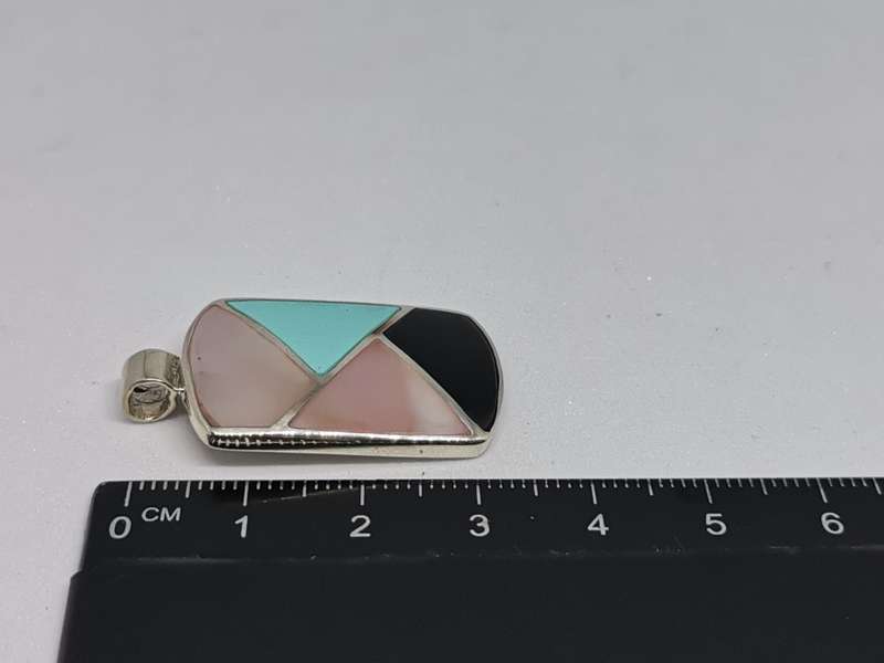 Silver Multi-Gemstone Pendant