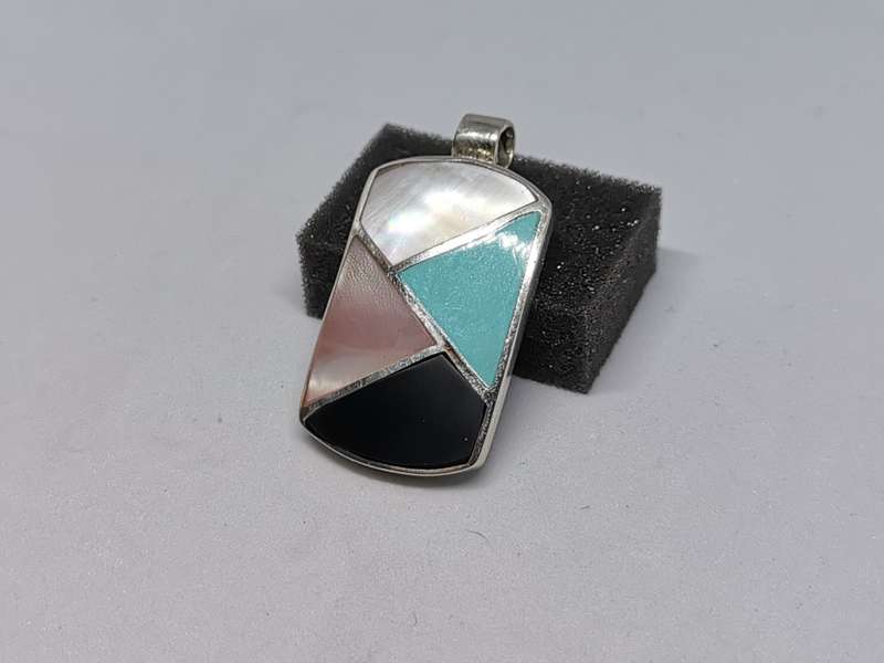 Silver Multi-Gemstone Pendant