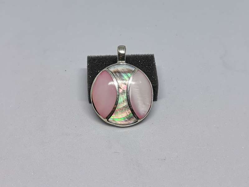Silver Labradorite and Abalone Pendant