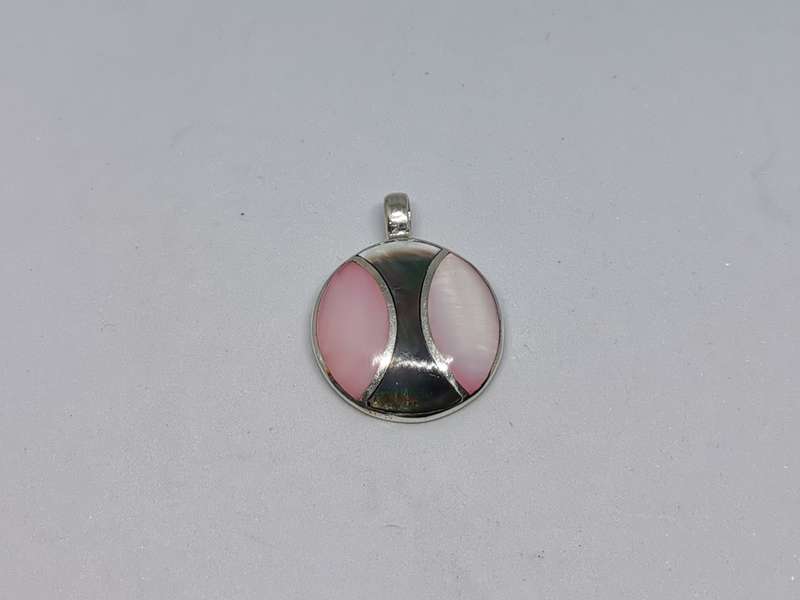 Silver Labradorite and Abalone Pendant