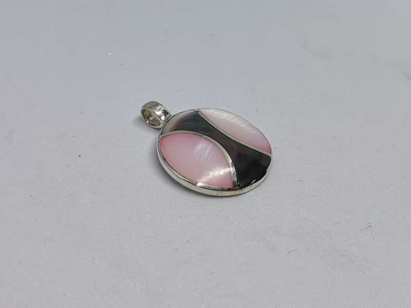 Silver Labradorite and Abalone Pendant