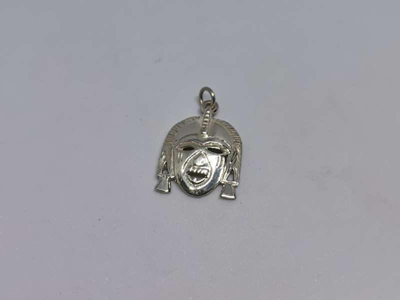 Silver African Mask Pendant