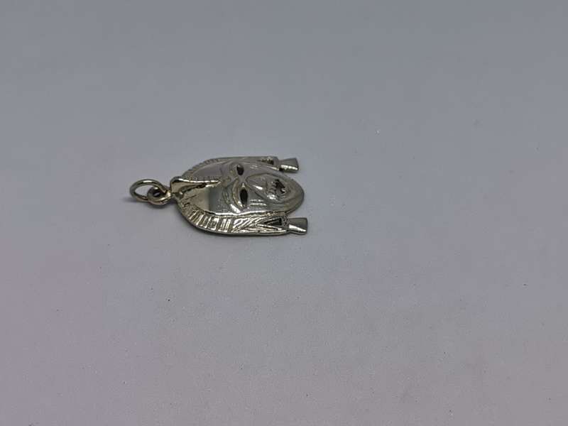 Silver African Mask Pendant