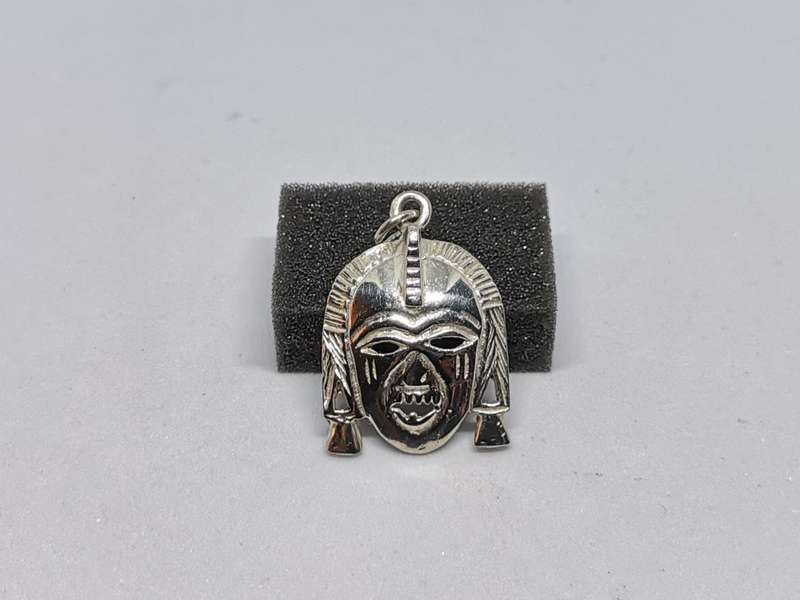Silver African Mask Pendant