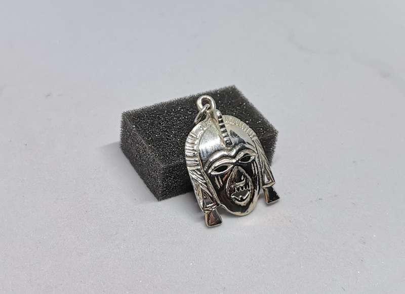 Silver African Mask Pendant