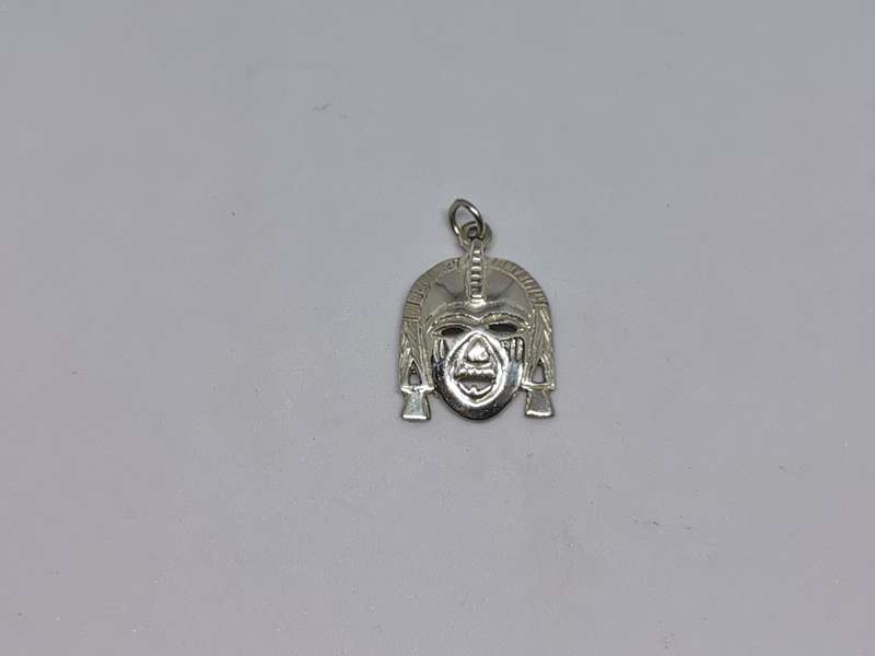Silver African Mask Pendant
