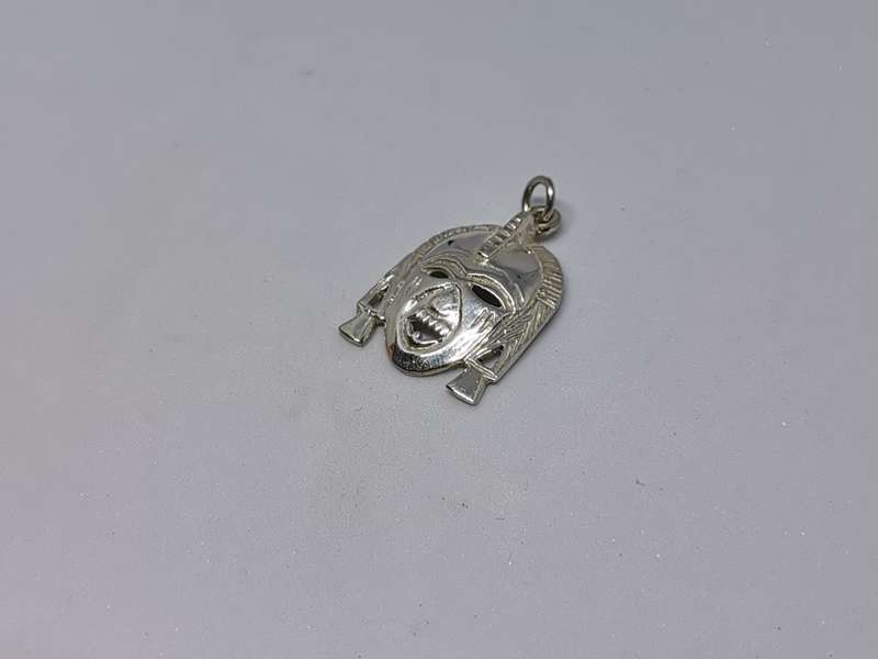 Silver African Mask Pendant