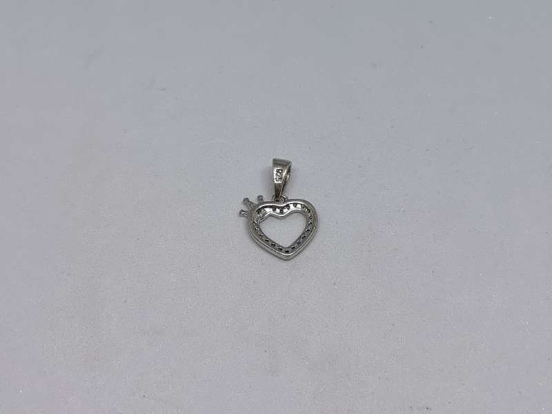 *R1 Auction* Silver Heart and Crown Pendant