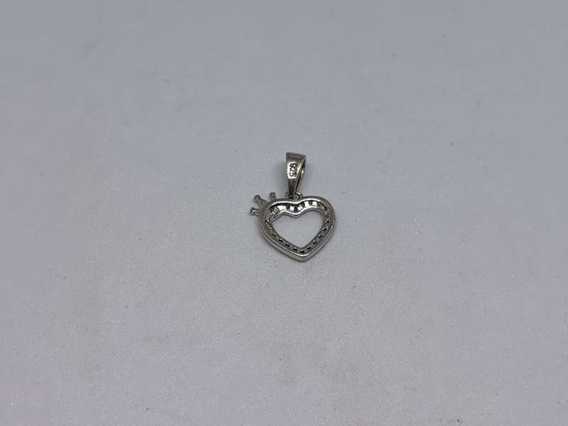 *R1 Auction* Silver Heart and Crown Pendant