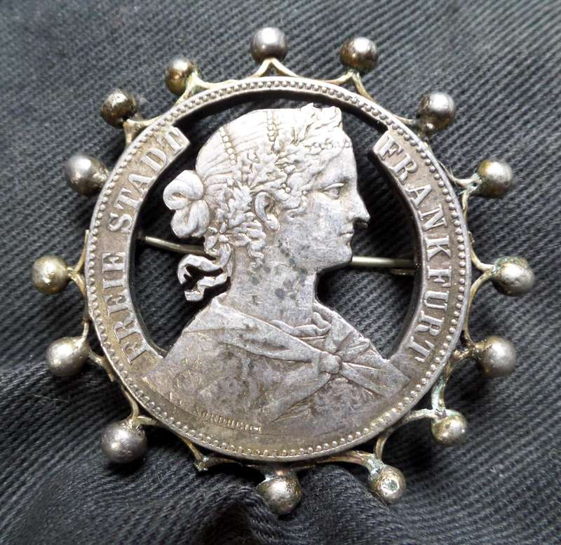 155yr old silver brooch made in Frankfurt, Germany