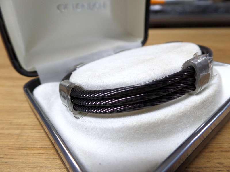 SABONA of London - Men's Trio Cable Black Satin wristband, Medium to Small