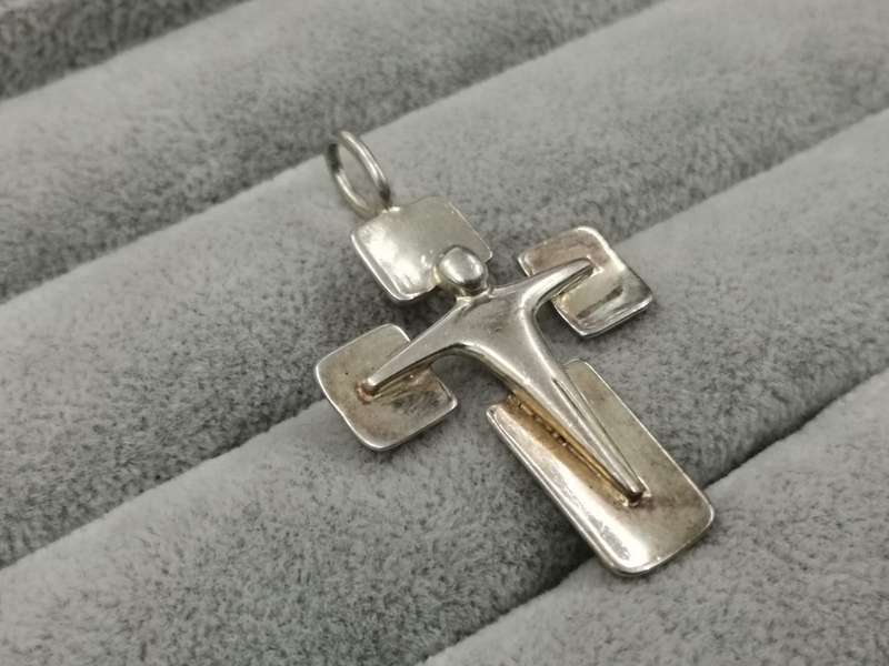 925Silver: Cross Pendant - Size 40x30mm
