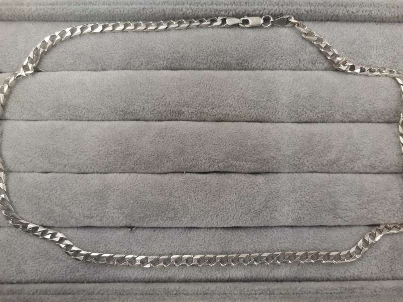 925Silver: Curb Chain - Length 57cm Width 5mm