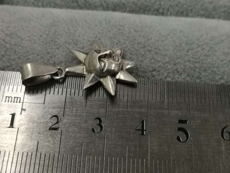 925Silver: Sun Pendant - Size 20mm