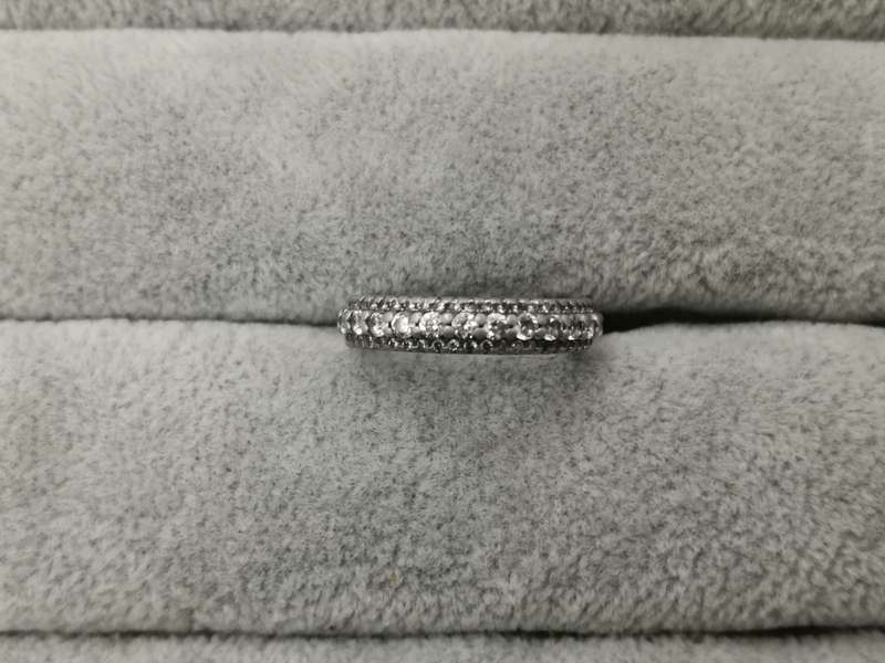 925Silver: Half Eternity Ring - Multiple CZ - Size J3/4