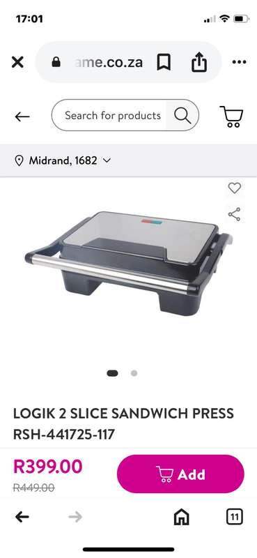2x LOGIK 2 SLICE SANDWICH PRESS