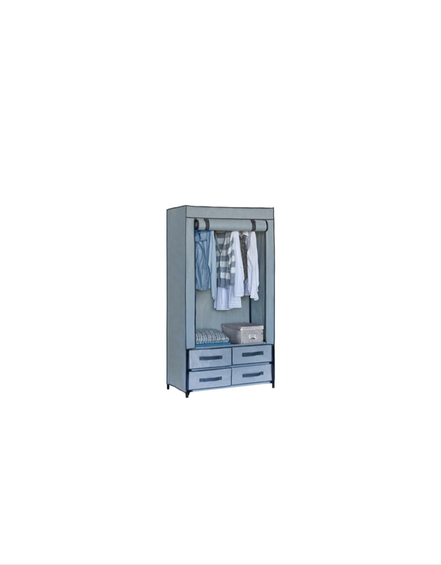 MAINSTAYS 4 DRAWER HANGING WARDROBE GREY DRAW GREY WD5074