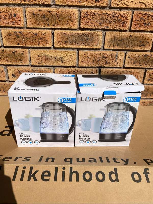 2x 1.7 litre glass kettle