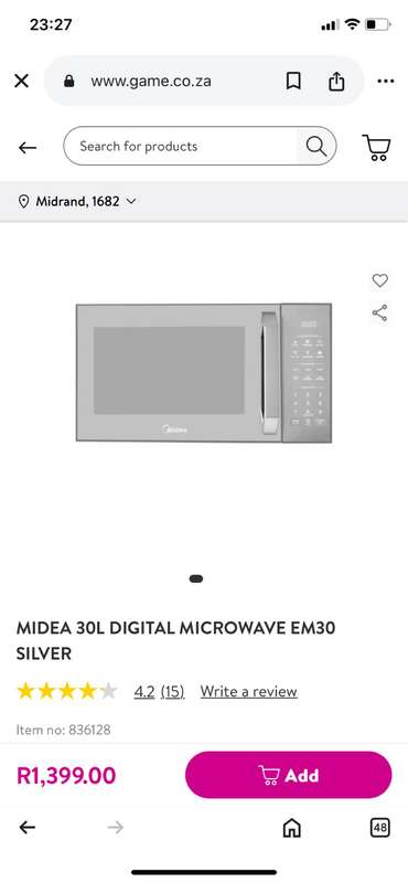 MIDEA 30L DIGITAL MICROWAVE EM30 SILVER