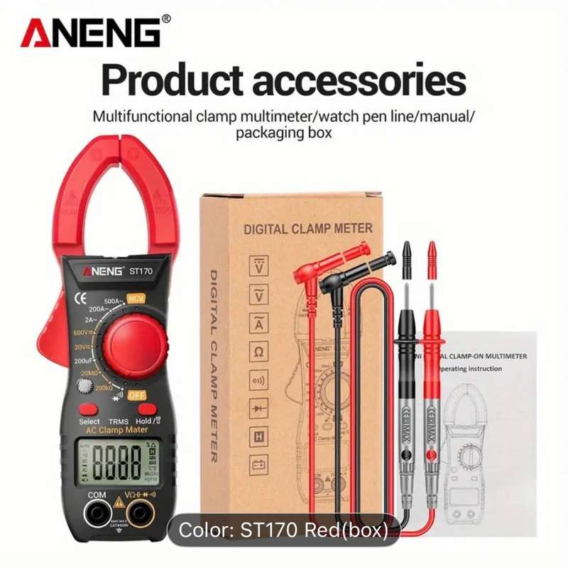 ANENG ST170 Digital Clamp Meter-RED