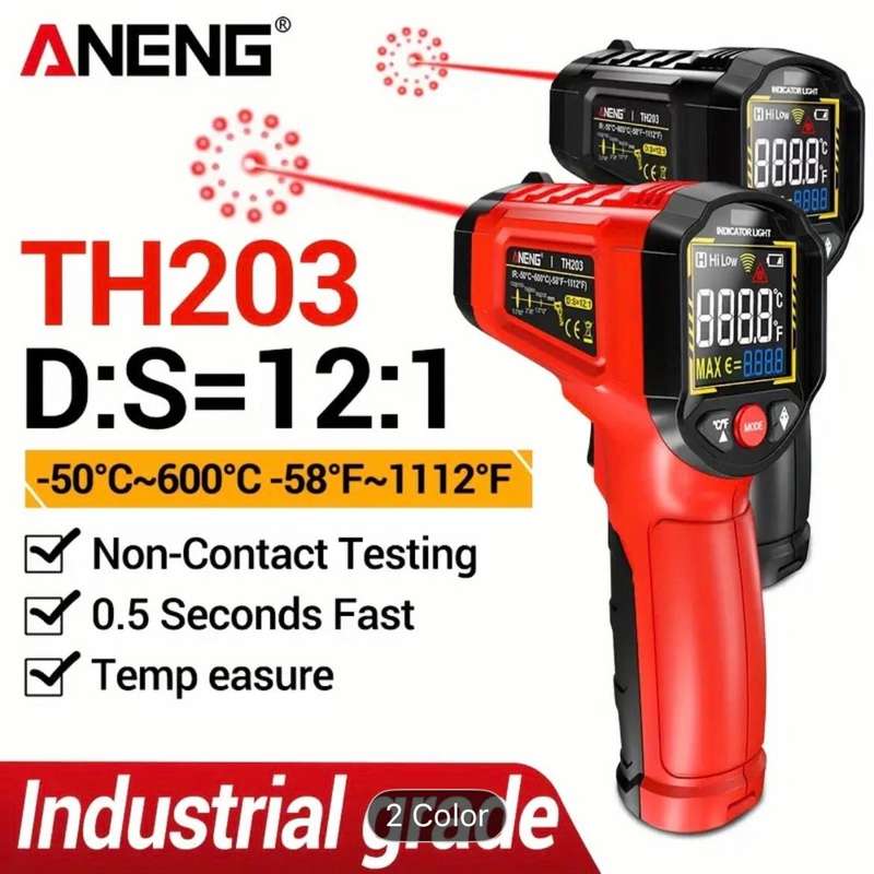 ANENG TH203 Industrial Grade Infrared Thermometer-Black