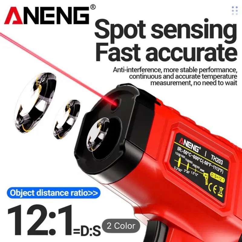 ANENG TH203 Industrial Grade Infrared Thermometer-Black