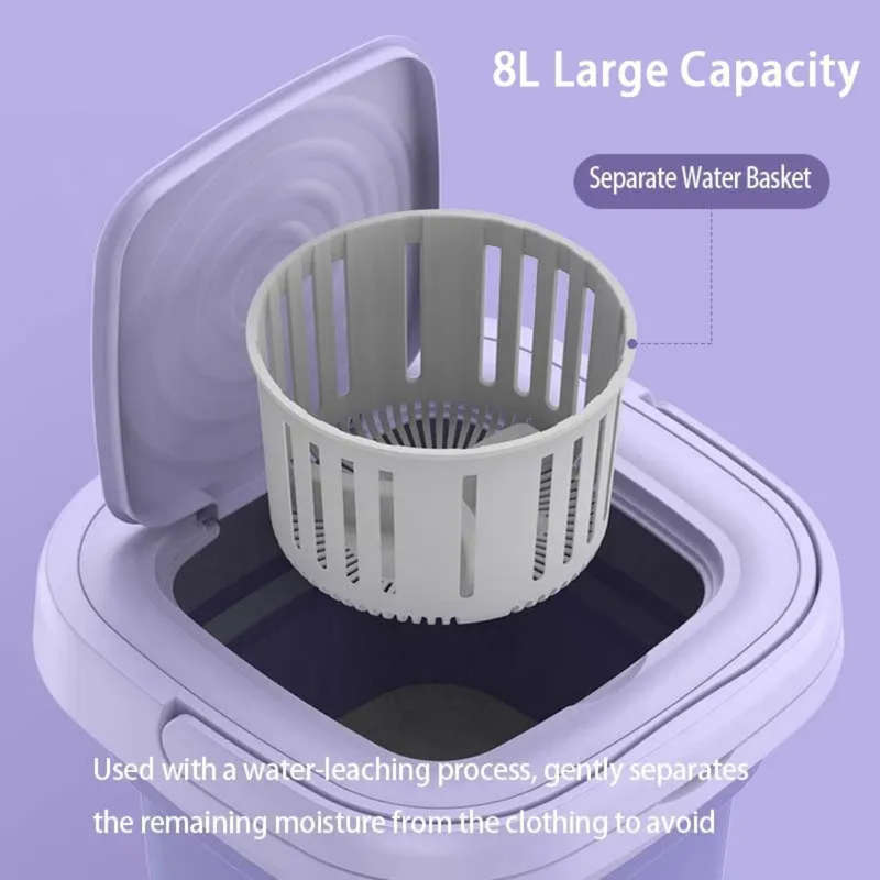 8 litters mini foldable washing machine