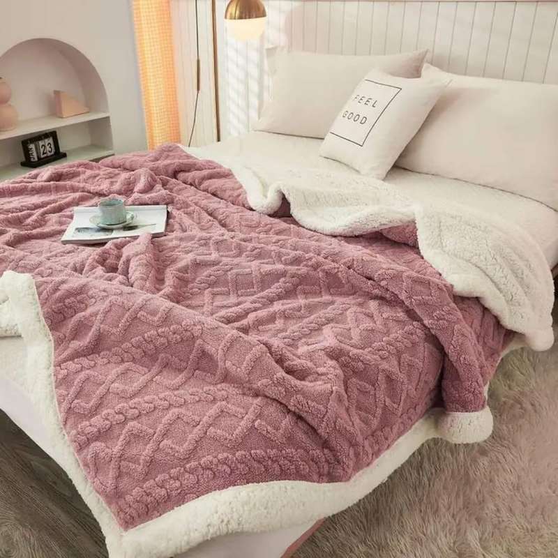 Queen size Throw Blanket,Soft and Warm Tufted Blanket,Reversible Flannel Fleece& Plush Sherpa Blanke