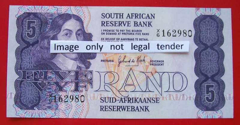EXTREMELY RARE: GPC De Kock 1st Issue R5.00 Replacement note -X6 - 162980