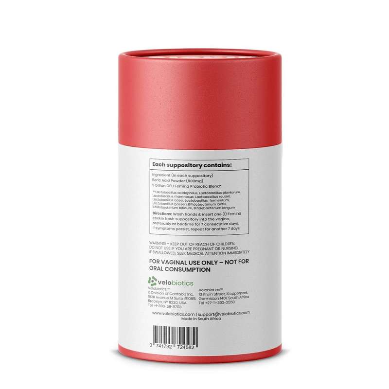 Femina Cookie Fresh Probiotics with Boric Acid Suppositories - 20