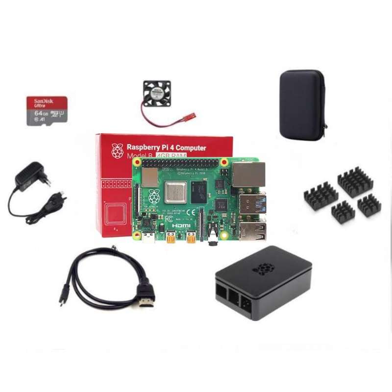 Raspberry Pi 4B 4GB Kit with RPI OS 32gb card and carry case - OPEN BOX ITEM - Retail R4000