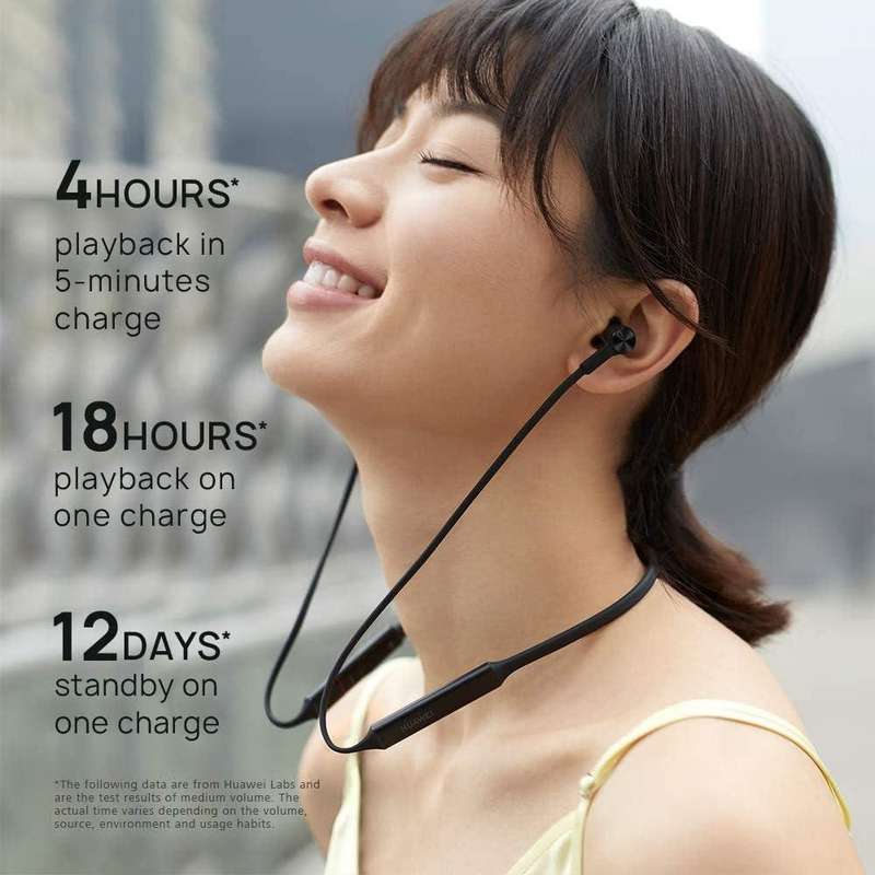HUAWEI 55030949 Freelace CM70 Earphones, Bluetooth Connection, Wireless, Black
